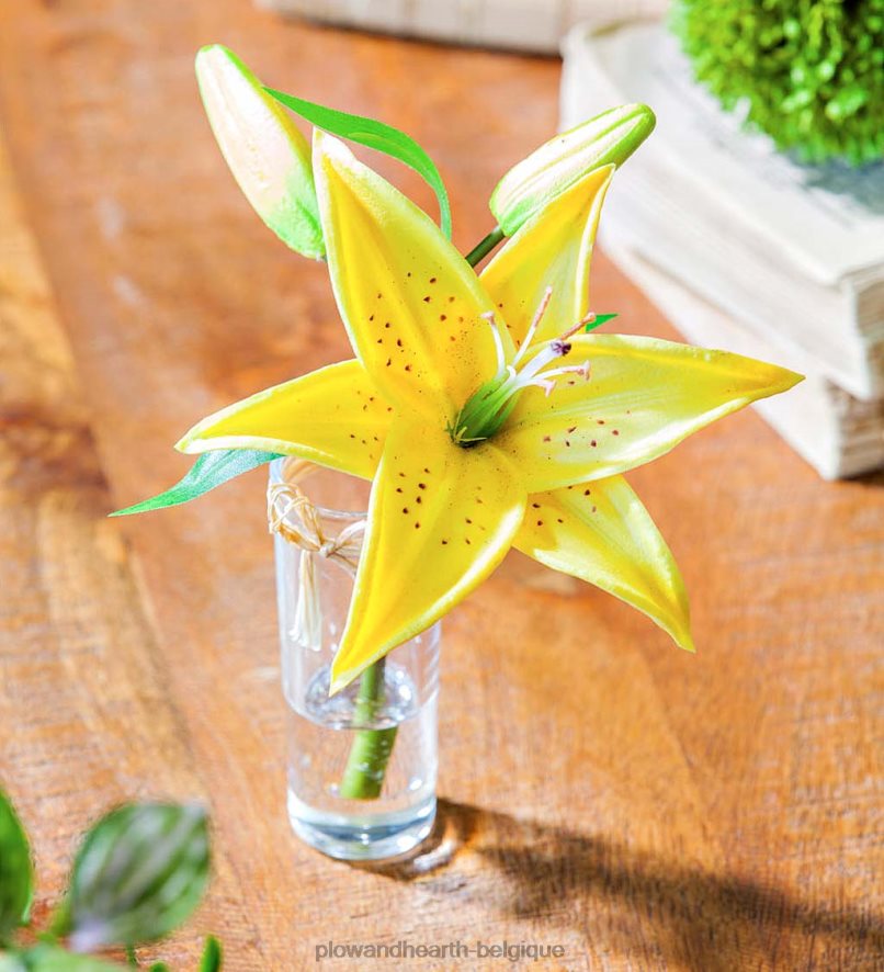 60H0822361 Plow & Hearth aspect réel, sensation de vrais lys stargazer, lot de 3 articles ménagers