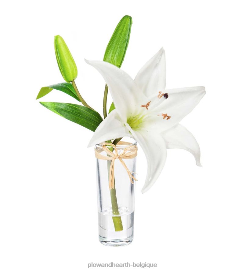 60H0822361 Plow & Hearth aspect réel, sensation de vrais lys stargazer, lot de 3 articles ménagers