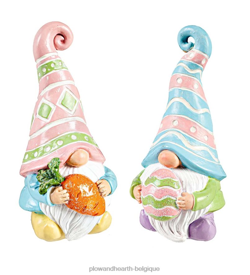 60H0822388 Plow & Hearth gnomes de Pâques, lot de 2 articles ménagers
