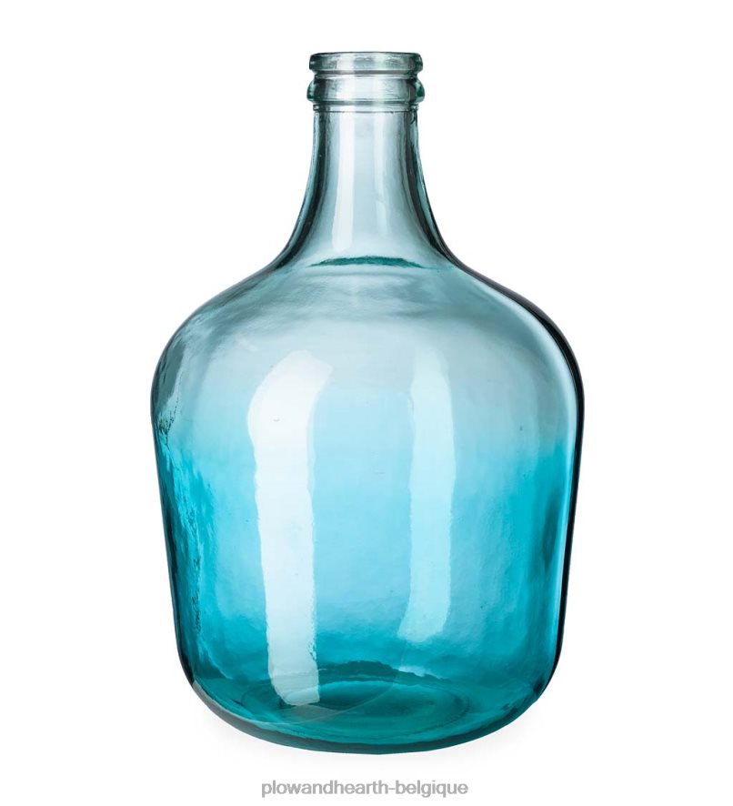 60H0822430 Plow & Hearth vases en verre recyclé bleu océan articles ménagers