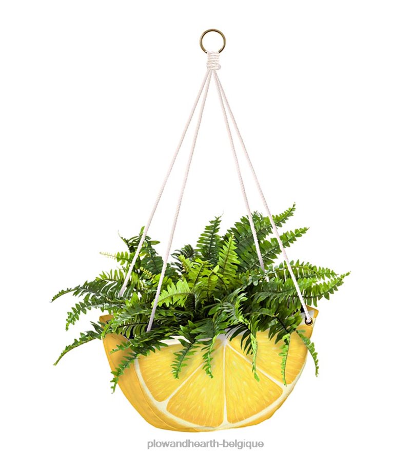 60H0822439 Plow & Hearth jardinières en tissu suspendues aux agrumes, lot de 3 articles ménagers