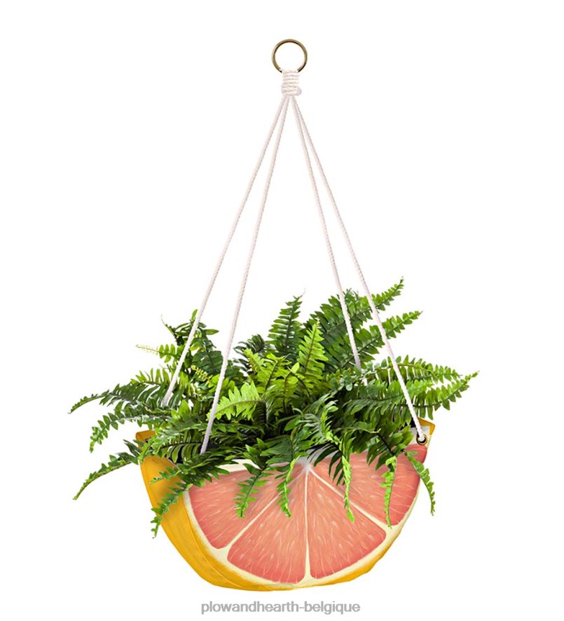 60H0822439 Plow & Hearth jardinières en tissu suspendues aux agrumes, lot de 3 articles ménagers