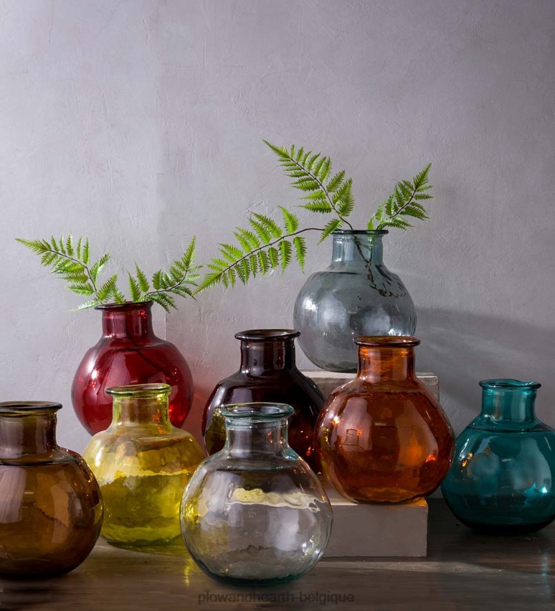 60H0822465 Plow & Hearth vase ballon ovale en verre recyclé - rose articles ménagers