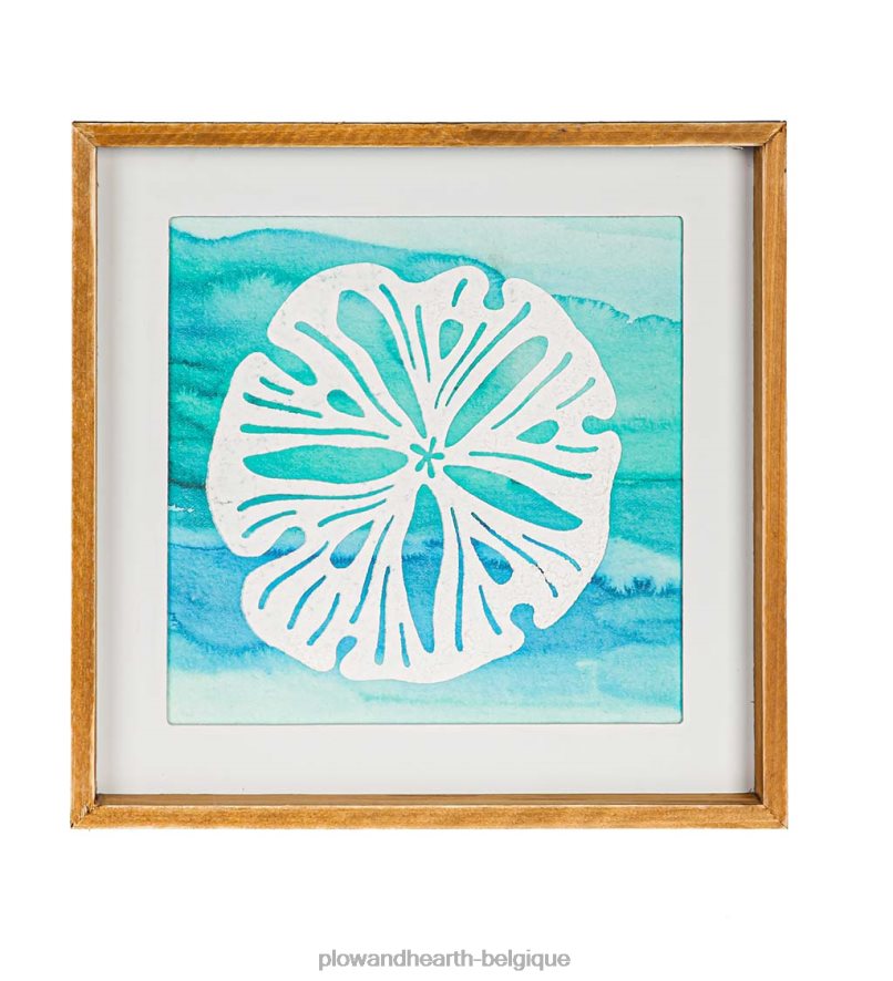 60H0822543 Plow & Hearth art mural encadré dollar de sable et étoile de mer, ensemble de 2 articles ménagers