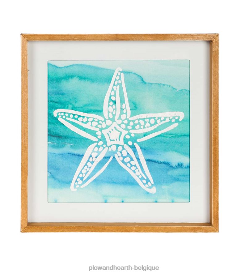 60H0822543 Plow & Hearth art mural encadré dollar de sable et étoile de mer, ensemble de 2 articles ménagers