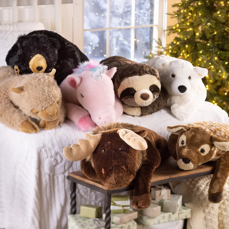 60H0822491 Plow & Hearth oreiller de corps animal câlin en peluche surdimensionné élan articles ménagers