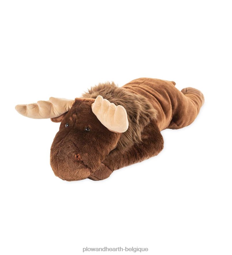 60H0822491 Plow & Hearth oreiller de corps animal câlin en peluche surdimensionné élan articles ménagers
