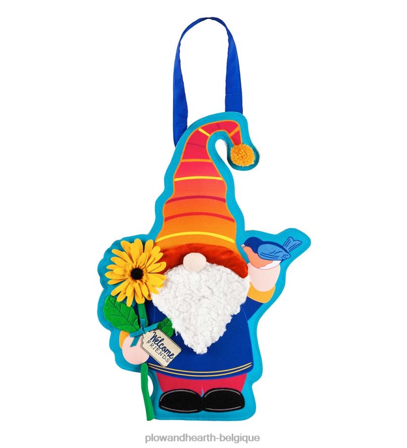 60H0821588 Plow & Hearth décoration de porte de gnome de jardin en toile de jute suspendue articles ménagers