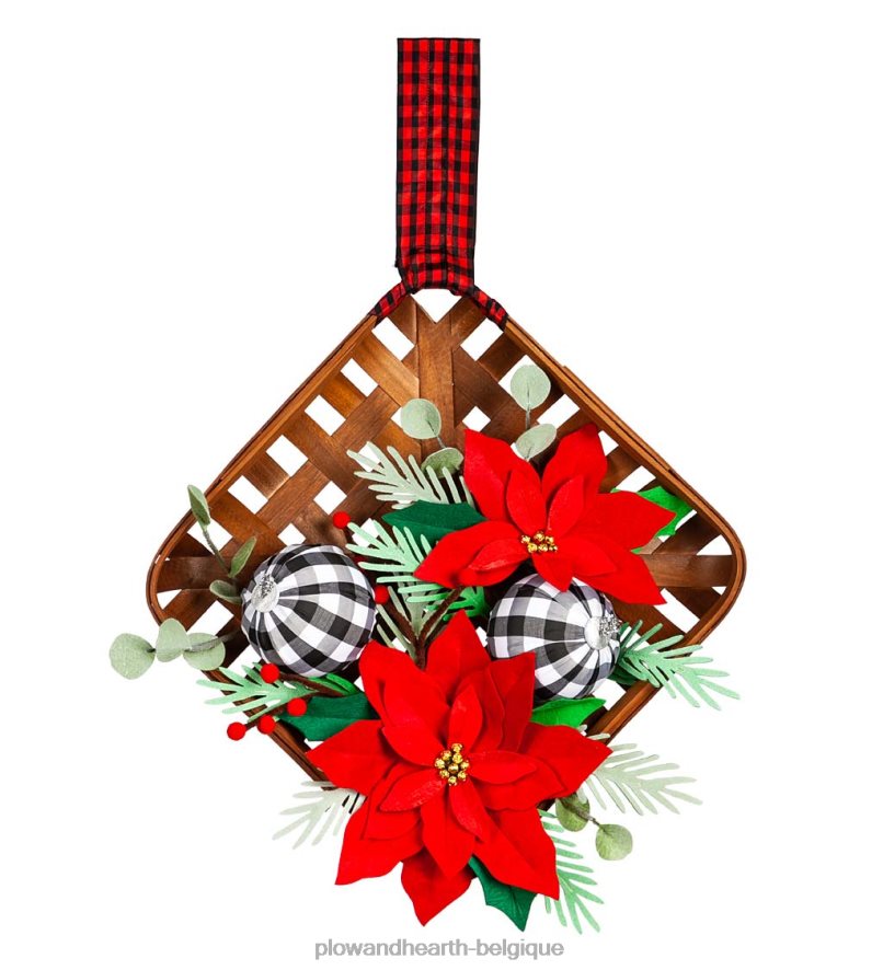 60H0822274 Plow & Hearth décor de porte panier à tabac poinsettia articles ménagers