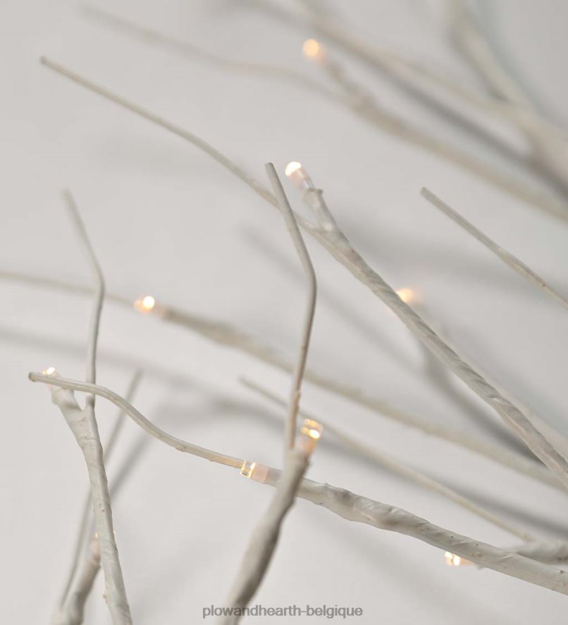 60H0821702 Plow & Hearth branches de brindilles de bouleau avec lumières à double fonction, lot de 2 articles ménagers