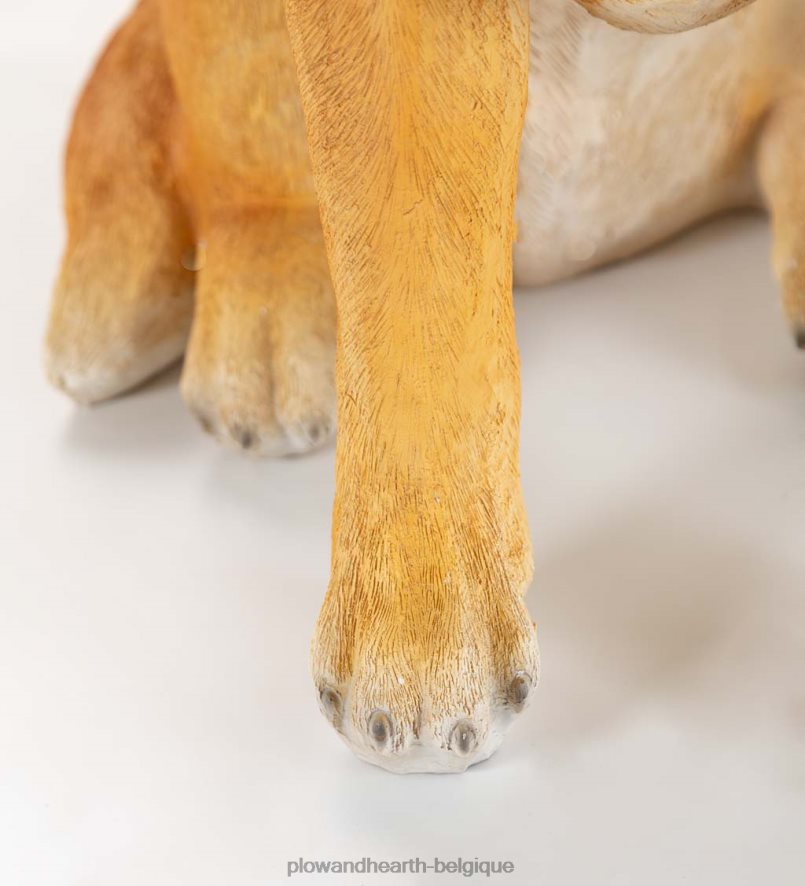 60H0821693 Plow & Hearth statue du labrador jaune avec couronne de vacances éclairée amovible articles ménagers