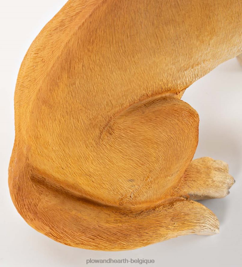 60H0821693 Plow & Hearth statue du labrador jaune avec couronne de vacances éclairée amovible articles ménagers