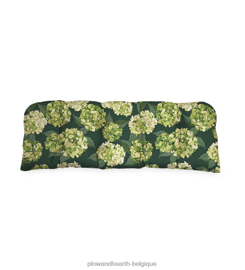 60H0821505 Plow & Hearth coussin de balançoire/banc arrondi classique, 41 3/4 x 18 3/4 x 3 - géranium campagnard articles ménagers