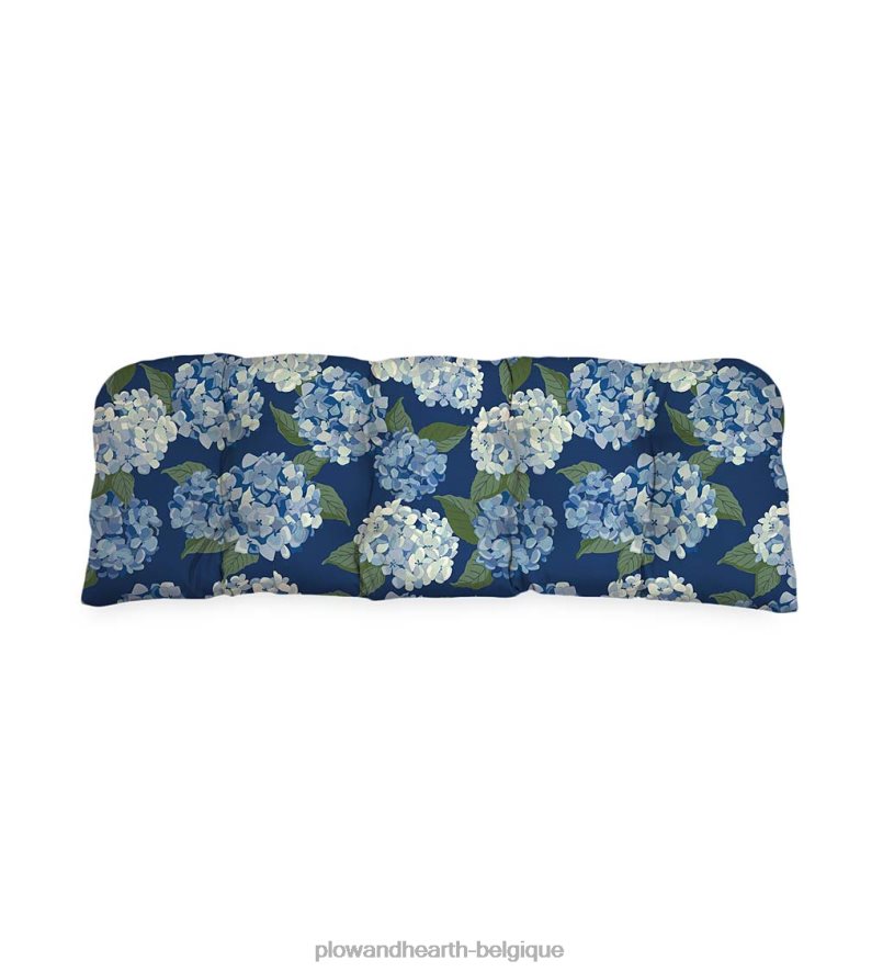 60H0821505 Plow & Hearth coussin de balançoire/banc arrondi classique, 41 3/4 x 18 3/4 x 3 - géranium campagnard articles ménagers