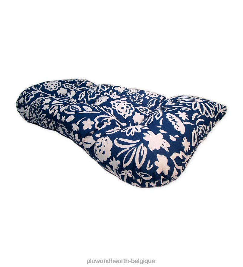 60H0821505 Plow & Hearth coussin de balançoire/banc arrondi classique, 41 3/4 x 18 3/4 x 3 - géranium campagnard articles ménagers