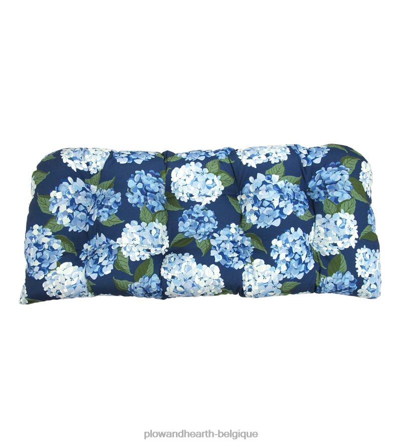 60H0821505 Plow & Hearth coussin de balançoire/banc arrondi classique, 41 3/4 x 18 3/4 x 3 - géranium campagnard articles ménagers