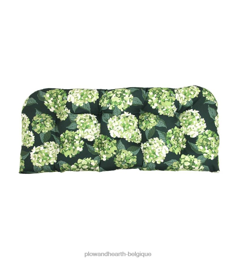 60H0821505 Plow & Hearth coussin de balançoire/banc arrondi classique, 41 3/4 x 18 3/4 x 3 - géranium campagnard articles ménagers