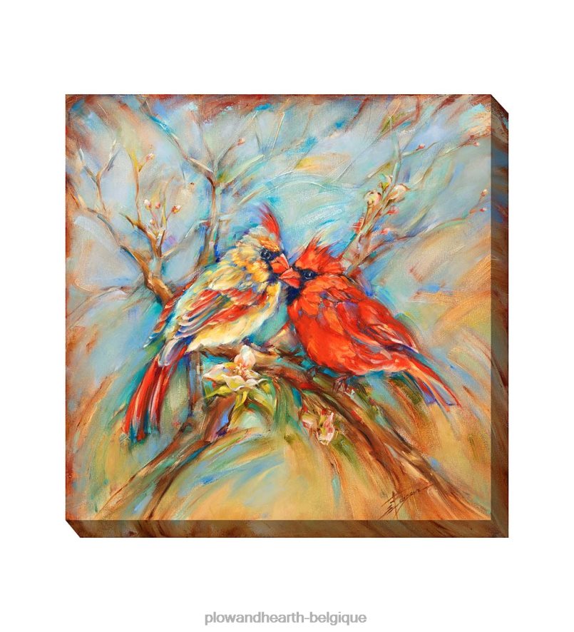 60H0821545 Plow & Hearth art mural sur toile intérieur/extérieur cardinaux du printemps articles ménagers