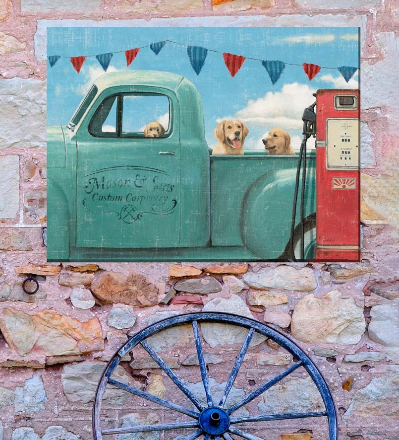 60H0821552 Plow & Hearth faire un tour art mural en toile intérieure/extérieure articles ménagers