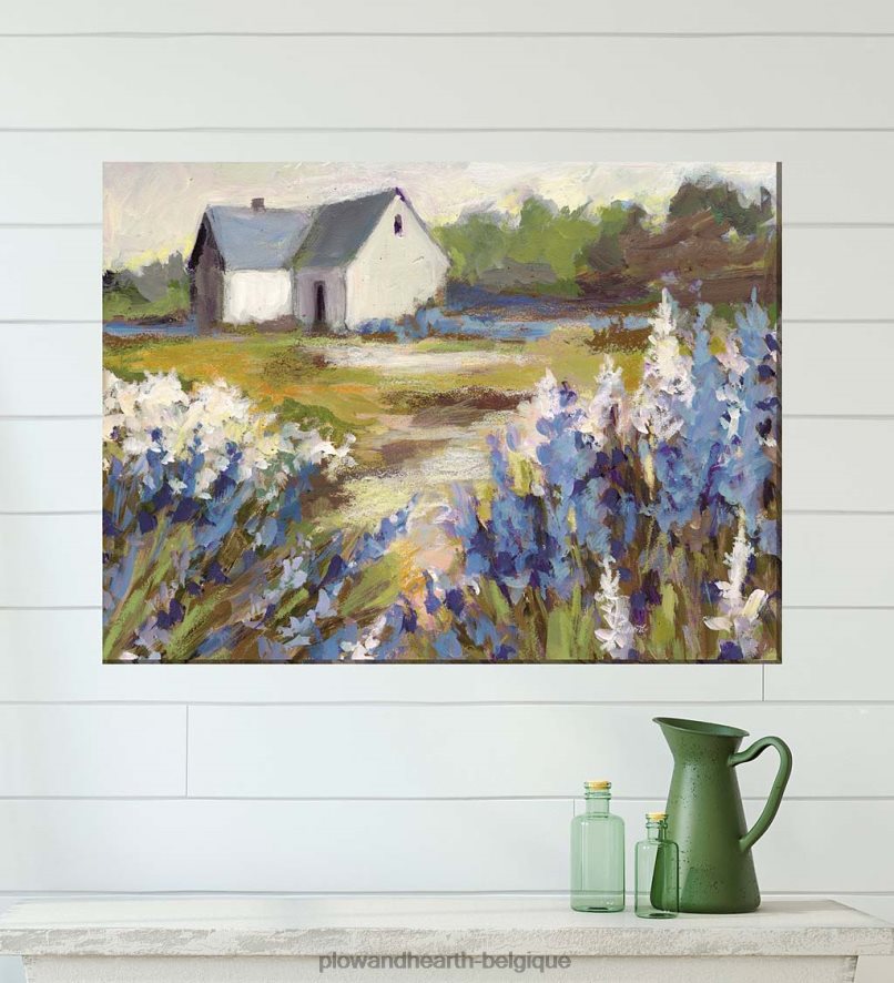 60H0821553 Plow & Hearth tableau mural intérieur/extérieur bleu prairie articles ménagers