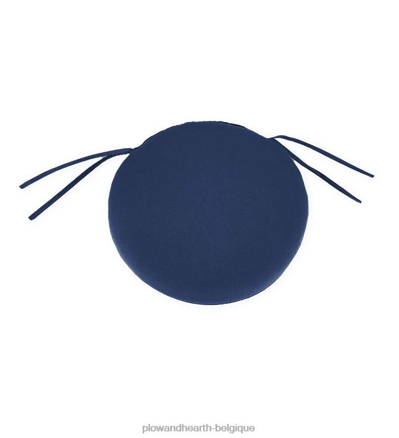 60H0821557 Plow & Hearth coussin de chaise rond classique avec attaches, 16 dia. x 2 - poussée des pétales articles ménagers