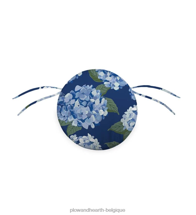 60H0821557 Plow & Hearth coussin de chaise rond classique avec attaches, 16 dia. x 2 - poussée des pétales articles ménagers