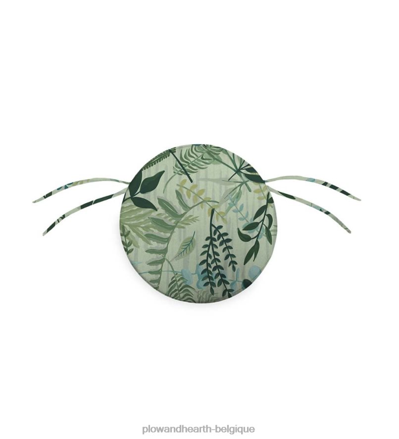 60H0821557 Plow & Hearth coussin de chaise rond classique avec attaches, 16 dia. x 2 - poussée des pétales articles ménagers