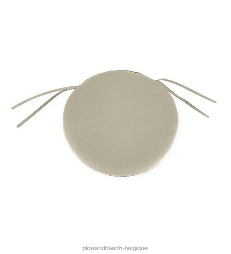 60H0821557 Plow & Hearth coussin de chaise rond classique avec attaches, 16 dia. x 2 - poussée des pétales articles ménagers