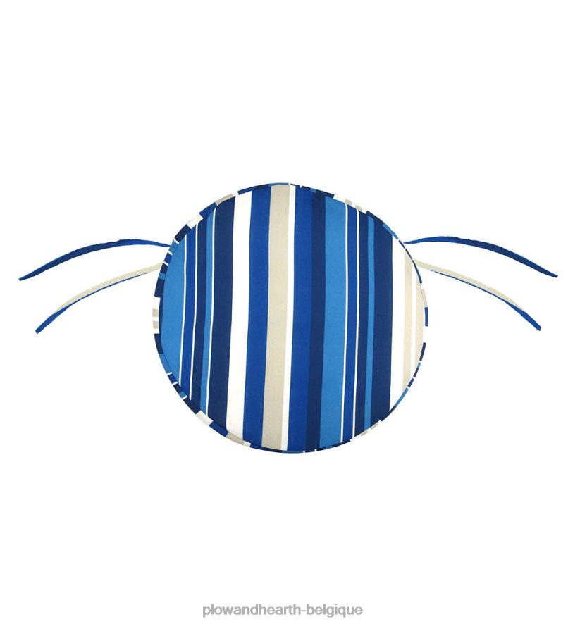 60H0821557 Plow & Hearth coussin de chaise rond classique avec attaches, 16 dia. x 2 - poussée des pétales articles ménagers