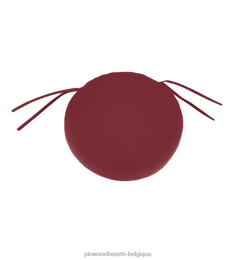 60H0821557 Plow & Hearth coussin de chaise rond classique avec attaches, 16 dia. x 2 - poussée des pétales articles ménagers