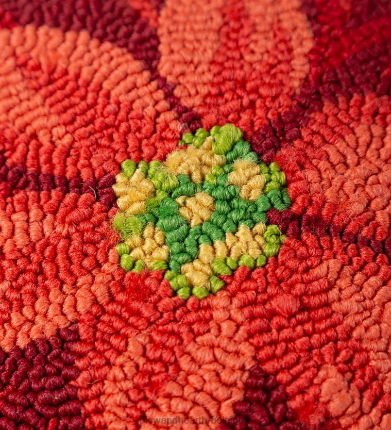 60H0821219 Plow & Hearth coussin décoratif à poinsettia en polypropylène crocheté intérieur/extérieur articles ménagers