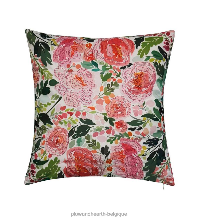 60H0821223 Plow & Hearth coussin intérieur/extérieur jolies pivoines articles ménagers