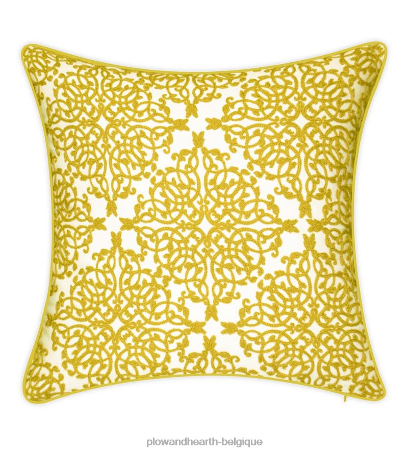 60H0821261 Plow & Hearth coussin décoratif en dentelle brodée intérieur/extérieur - noir articles ménagers