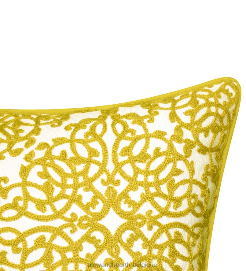 60H0821261 Plow & Hearth coussin décoratif en dentelle brodée intérieur/extérieur - noir articles ménagers