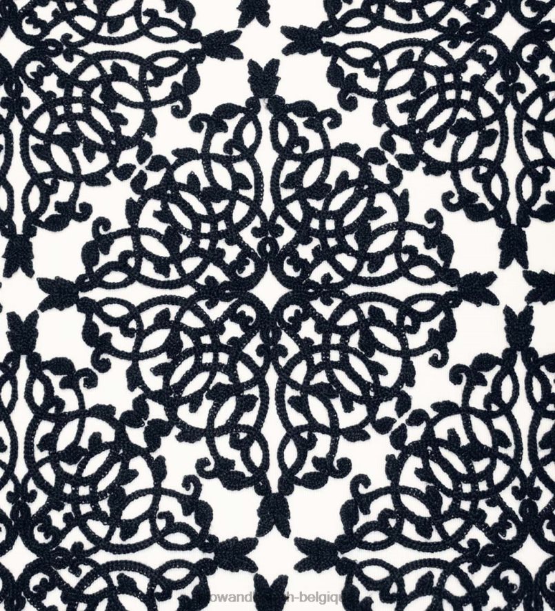 60H0821261 Plow & Hearth coussin décoratif en dentelle brodée intérieur/extérieur - noir articles ménagers