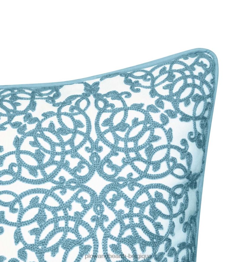 60H0821261 Plow & Hearth coussin décoratif en dentelle brodée intérieur/extérieur - noir articles ménagers