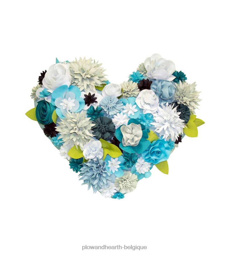 60H0821264 Plow & Hearth coussin coeur bouquet intérieur/extérieur - capri multi articles ménagers