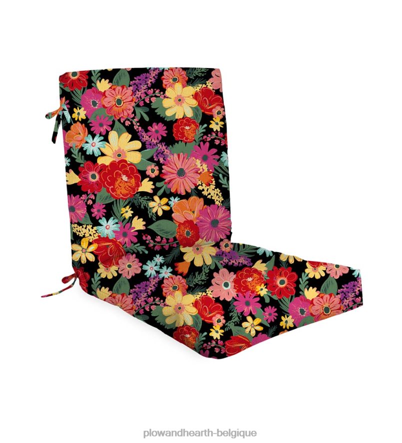 60H0823139 Plow & Hearth coussin de fauteuil club classique avec attaches, 22 x 44 x 4 - rayure palerme articles ménagers