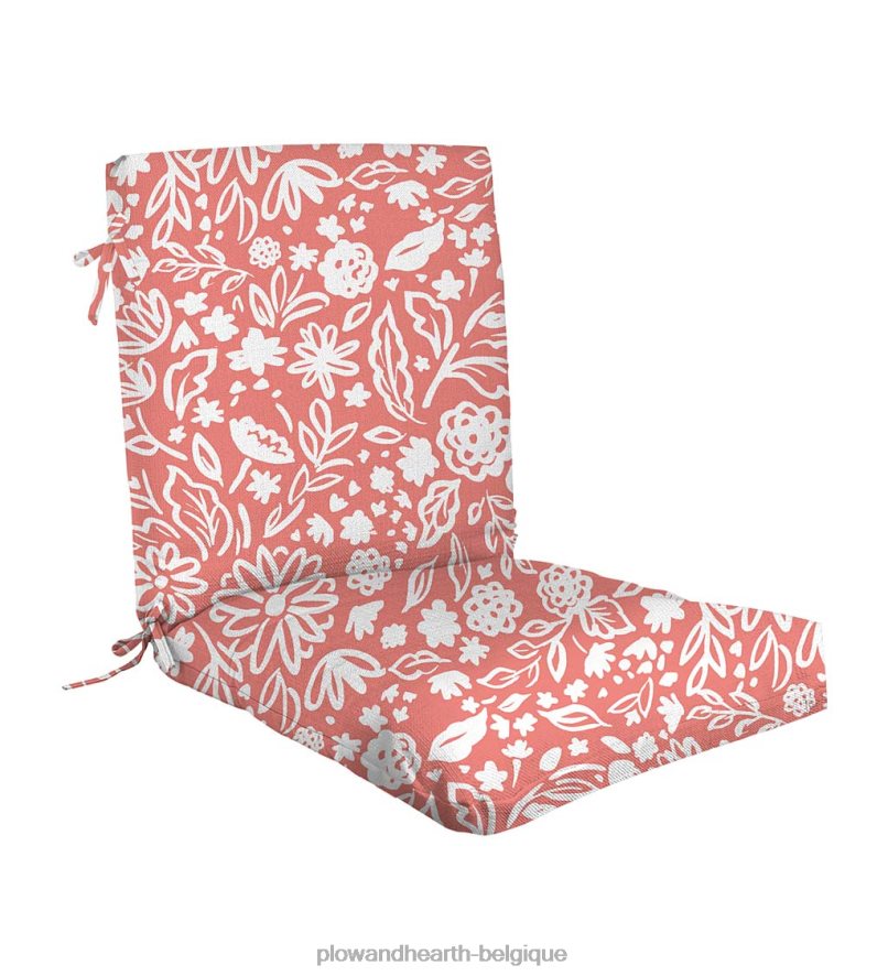 60H0823139 Plow & Hearth coussin de fauteuil club classique avec attaches, 22 x 44 x 4 - rayure palerme articles ménagers