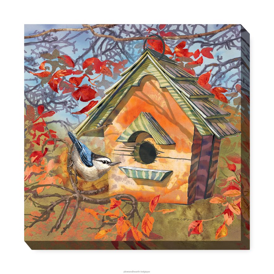 60H0821652 Plow & Hearth Tableau mural intérieur/extérieur oiseau d'automne articles ménagers