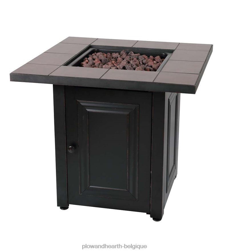 60H0821594 Plow & Hearth Foyer au gaz propane Halifax avec insert de table et pierres de lave articles ménagers