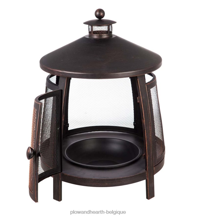 60H0821603 Plow & Hearth grand foyer en bronze avec cheminée articles ménagers