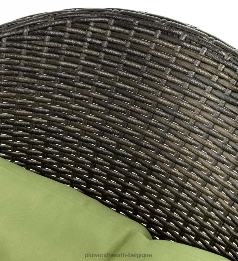 60H0821099 Plow & Hearth ensemble de meubles de patio en osier avec coussins - vert clair articles ménagers