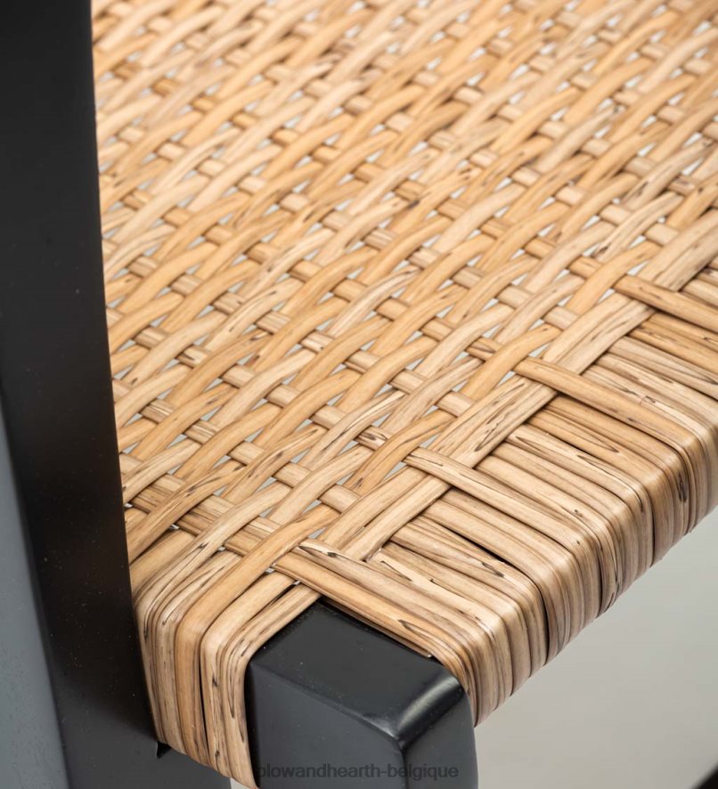 60H0821126 Plow & Hearth Claytor eucalyptus outdoor 2 chaises et 2 poufs avec table, ensemble 5 pièces - noir articles ménagers