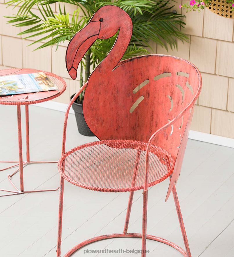 60H0821142 Plow & Hearth ensemble chaise et table d'appoint flamant rose articles ménagers