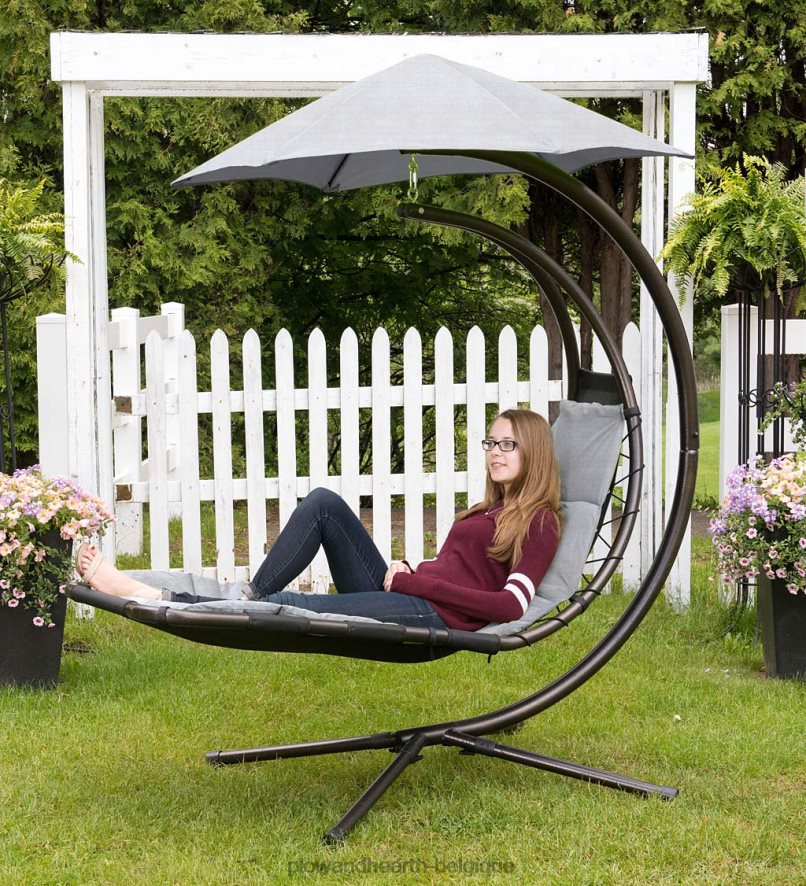 60H0821148 Plow & Hearth chaise longue suspendue de rêve - turquoise articles ménagers