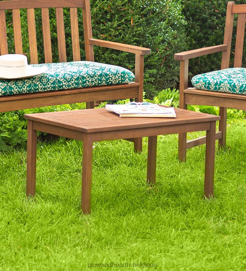 60H0821157 Plow & Hearth table basse d'extérieur en bois d'eucalyptus Lancaster - naturel articles ménagers