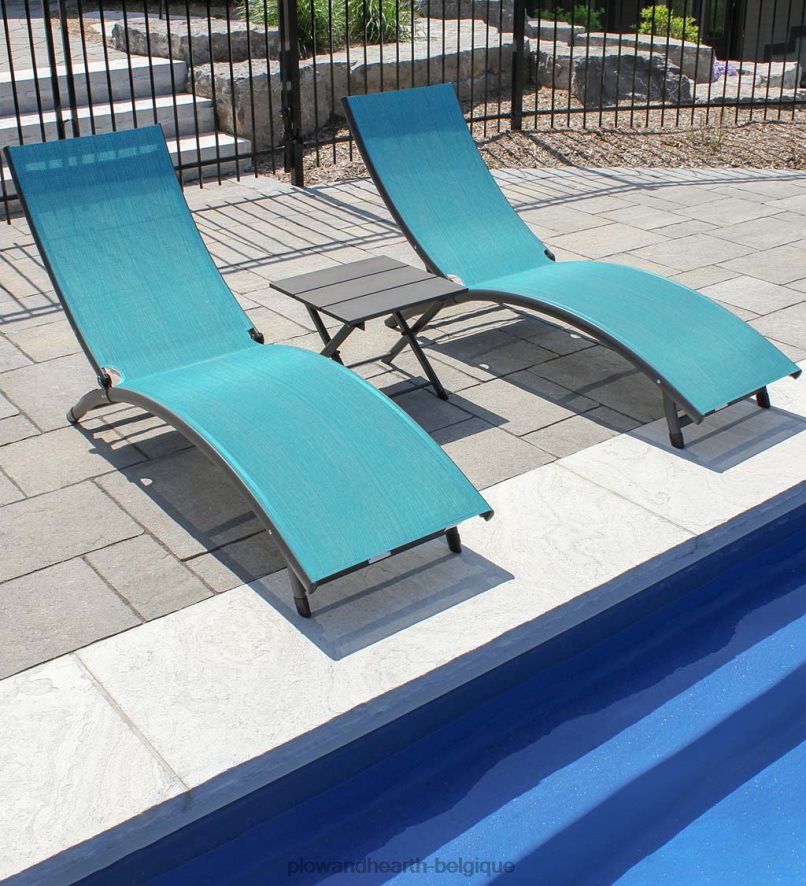 60H0821186 Plow & Hearth ensemble de salon Coral Springs - bleu hawaii/cadre noir articles ménagers