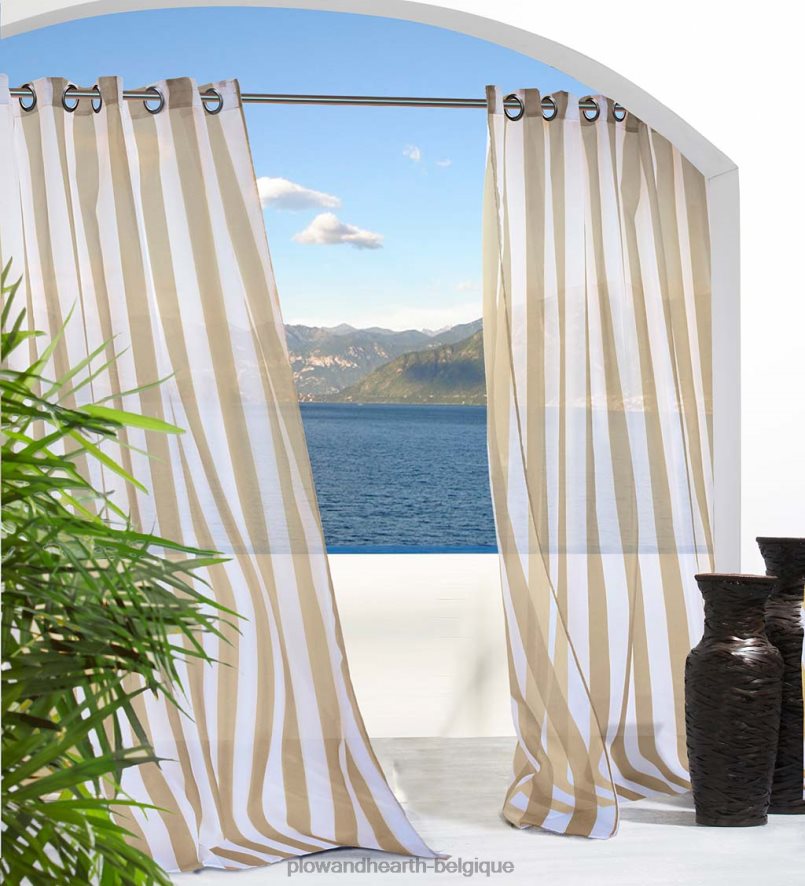60H0821473 Plow & Hearth panneau de rideau extérieur rayé escape articles ménagers
