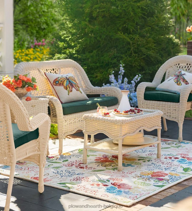 60H0821285 Plow & Hearth Tapis tapis en polypropylène champ de fleurs intérieur/extérieur articles ménagers